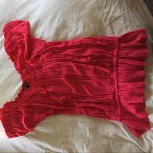 Express Pink Ruffle Shirt